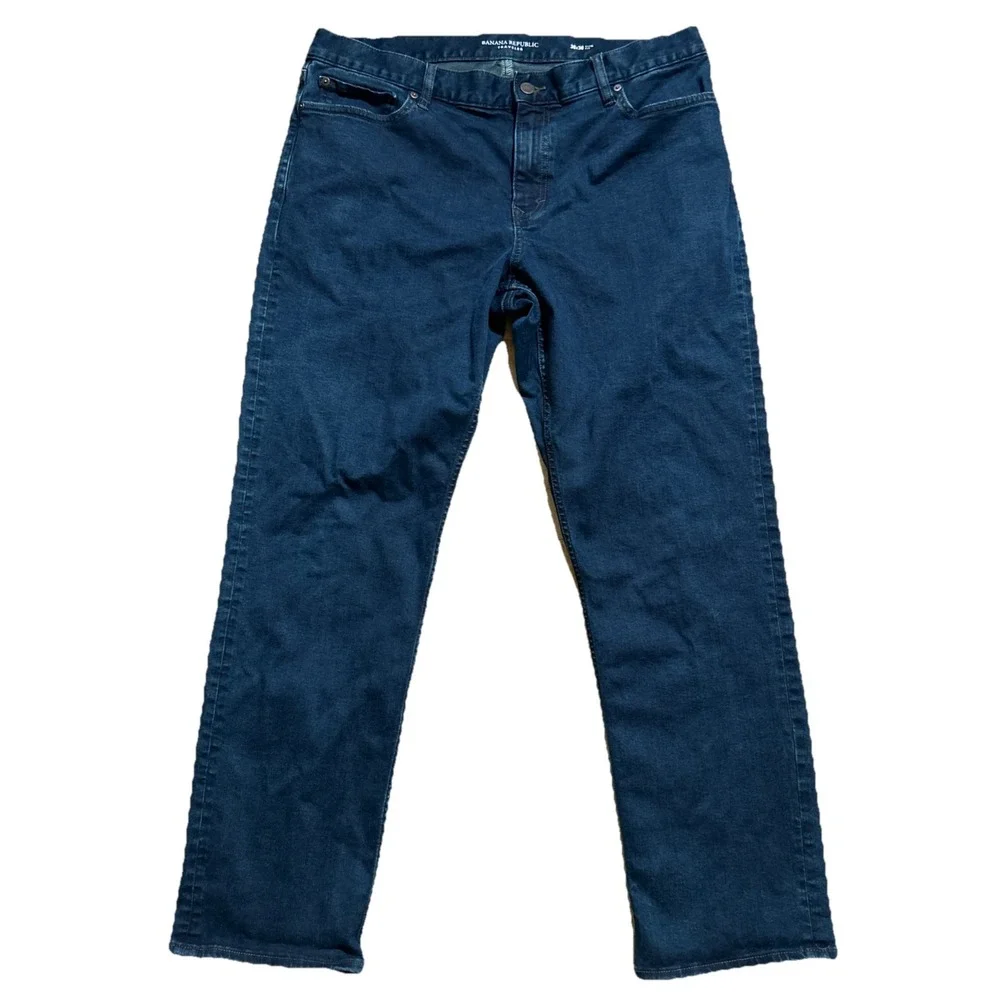Banana Republic Jeans Men's 36x30 (38x30) Dark Wash Traveler Slim Fit Stretch